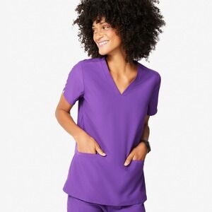 FIGS Casma Three Pocket Scrub Top XXS Ultra Violet Purple Teal Technical